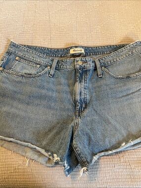 Madewell Light Blue High-Rise Cutoff Denim Shorts